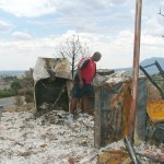 Dwayne looks through rubble from the Colorado fires